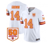 Men's Tampa Bay Buccaneers #14 Chris Godwin White 2025 F.U.S.E. 50th Anniversary Patch Vapor Limited Football Stitched Jersey