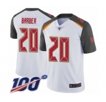 Men's Tampa Bay Buccaneers #20 Ronde Barber White Vapor Untouchable Limited Player 100th Season Football Jersey