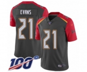 Men's Tampa Bay Buccaneers #21 Justin Evans Limited Gray Inverted Legend 100th Season Football Jersey
