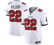 Men's Tampa Bay Buccaneers #22 Kindle Vildor White 2025 Vapor Limited Football Stitched Jersey
