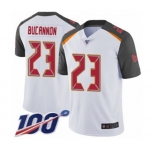 Men's Tampa Bay Buccaneers #23 Deone Bucannon White Vapor Untouchable Limited Player 100th Season Football Jersey