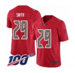 Men's Tampa Bay Buccaneers #29 Ryan Smith Limited Red Rush Vapor Untouchable 100th Season Football Jersey