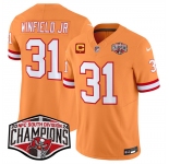 Men's Tampa Bay Buccaneers #31 Antoine Winfield Jr. Orange F.U.S.E. 2024 NFC South Champions With 1-Star C Patch Limited Stitched Jersey