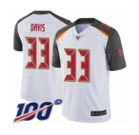 Men's Tampa Bay Buccaneers #33 Carlton Davis White Vapor Untouchable Limited Player 100th Season Football Jersey