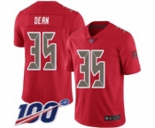 Men's Tampa Bay Buccaneers #35 Jamel Dean Limited Red Rush Vapor Untouchable 100th Season Football Jersey