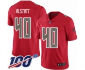 Men's Tampa Bay Buccaneers #40 Mike Alstott Limited Red Rush Vapor Untouchable 100th Season Football Jersey