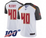 Men's Tampa Bay Buccaneers #40 Mike Alstott White Vapor Untouchable Limited Player 100th Season Football Jersey