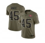 Men's Tampa Bay Buccaneers #45 Devin White 2022 Olive Salute To Service Limited Stitched Jersey