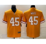 Men's Tampa Bay Buccaneers #45 Devin White Yellow Limited Stitched Throwback Jersey