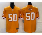 Men's Tampa Bay Buccaneers #50 Vita Vea Yellow Limited Stitched Throwback Jersey