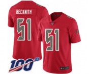 Men's Tampa Bay Buccaneers #51 Kendell Beckwith Limited Red Rush Vapor Untouchable 100th Season Football Jersey