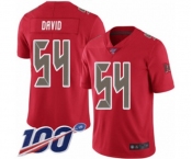 Men's Tampa Bay Buccaneers #54 Lavonte David Limited Red Rush Vapor Untouchable 100th Season Football Jersey
