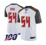 Men's Tampa Bay Buccaneers #54 Lavonte David White Vapor Untouchable Limited Player 100th Season Football Jersey