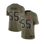 Men's Tampa Bay Buccaneers #55 Derrick Brooks 2022 Olive Salute To Service Limited Stitched Jersey
