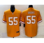Men's Tampa Bay Buccaneers #55 Derrick Brooks Yellow Limited Stitched Throwback Jersey