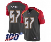 Men's Tampa Bay Buccaneers #57 Noah Spence Limited Gray Inverted Legend 100th Season Football Jersey