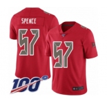 Men's Tampa Bay Buccaneers #57 Noah Spence Limited Red Rush Vapor Untouchable 100th Season Football Jersey