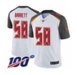 Men's Tampa Bay Buccaneers #58 Shaquil Barrett White Vapor Untouchable Limited Player 100th Season Football Jersey