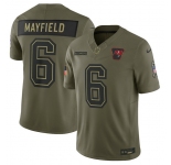 Men's Tampa Bay Buccaneers #6 Baker Mayfield Olive 2025 Salute to Service Limited Football Stitched Jersey