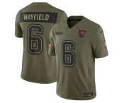 Men's Tampa Bay Buccaneers #6 Baker Mayfield Olive 2025 Salute to Service Limited Football Stitched Jersey