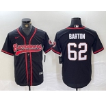Men's Tampa Bay Buccaneers #62 Graham Barton Black Cool Base Stitched Baseball Jersey