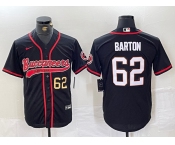 Men's Tampa Bay Buccaneers #62 Graham Barton Black Cool Base Stitched Baseball Jerseys