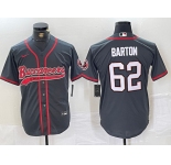 Men's Tampa Bay Buccaneers #62 Graham Barton Grey Cool Base Stitched Baseball Jersey