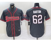 Men's Tampa Bay Buccaneers #62 Graham Barton Grey Cool Base Stitched Baseball Jersey