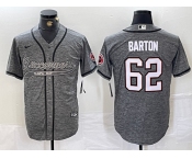 Men's Tampa Bay Buccaneers #62 Graham Barton Grey Gridiron With Patch Cool Base Stitched Baseball Jersey