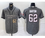 Men's Tampa Bay Buccaneers #62 Graham Barton Grey Gridiron With Patch Cool Base Stitched Baseball Jerseys