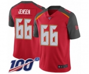 Men's Tampa Bay Buccaneers #66 Ryan Jensen Red Team Color Vapor Untouchable Limited Player 100th Season Football Jersey