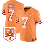 Men's Tampa Bay Buccaneers #7 Bucky Irving Orange 2025 F.U.S.E. 50th Anniversary Patch Vapor Untouchable Limited Football Stitched Jersey