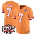 Men's Tampa Bay Buccaneers #7 Bucky Irving Orange F.U.S.E. 2024 NFC South Champions Limited Stitched Jersey