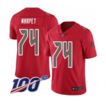 Men's Tampa Bay Buccaneers #74 Ali Marpet Limited Red Rush Vapor Untouchable 100th Season Football Jersey