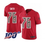 Men's Tampa Bay Buccaneers #76 Donovan Smith Limited Red Rush Vapor Untouchable 100th Season Football Jersey