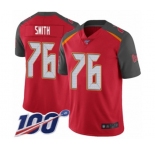 Men's Tampa Bay Buccaneers #76 Donovan Smith Red Team Color Vapor Untouchable Limited Player 100th Season Football Jersey