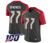 Men's Tampa Bay Buccaneers #77 Caleb Benenoch Limited Gray Inverted Legend 100th Season Football Jersey