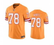 Men's Tampa Bay Buccaneers #78 Tristan Wirfs Orange 2023 F.U.S.E. Throwback Limited Stitched Jersey