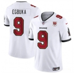 Men's Tampa Bay Buccaneers #9 Emeka Egbuka White 2025 Draft 50th Anniversary Patch Vapor Untouchable Limited Football Stitched Jersey