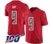 Men's Tampa Bay Buccaneers #9 Matt Gay Limited Red Rush Vapor Untouchable 100th Season Football Jersey