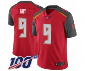Men's Tampa Bay Buccaneers #9 Matt Gay Red Team Color Vapor Untouchable Limited Player 100th Season Football Jersey