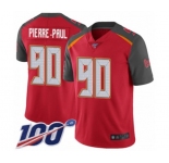 Men's Tampa Bay Buccaneers #90 Jason Pierre-Paul Red Team Color Vapor Untouchable Limited Player 100th Season Football Jersey
