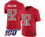 Men's Tampa Bay Buccaneers #92 William Gholston Limited Red Rush Vapor Untouchable 100th Season Football Jersey
