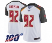 Men's Tampa Bay Buccaneers #92 William Gholston White Vapor Untouchable Limited Player 100th Season Football Jersey