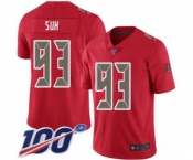 Men's Tampa Bay Buccaneers #93 Ndamukong Suh Limited Red Rush Vapor Untouchable 100th Season Football Jersey