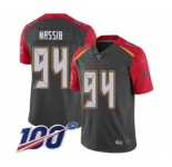 Men's Tampa Bay Buccaneers #94 Carl Nassib Limited Gray Inverted Legend 100th Season Football Jersey