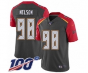 Men's Tampa Bay Buccaneers #98 Anthony Nelson Limited Gray Inverted Legend 100th Season Football Jersey