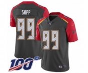 Men's Tampa Bay Buccaneers #99 Warren Sapp Limited Gray Inverted Legend 100th Season Football Jersey