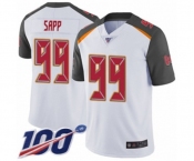 Men's Tampa Bay Buccaneers #99 Warren Sapp White Vapor Untouchable Limited Player 100th Season Football Jersey