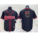 Men's Tampa Bay Buccaneers Black Team Big Logo With Patch Cool Base Stitched Baseball Jersey